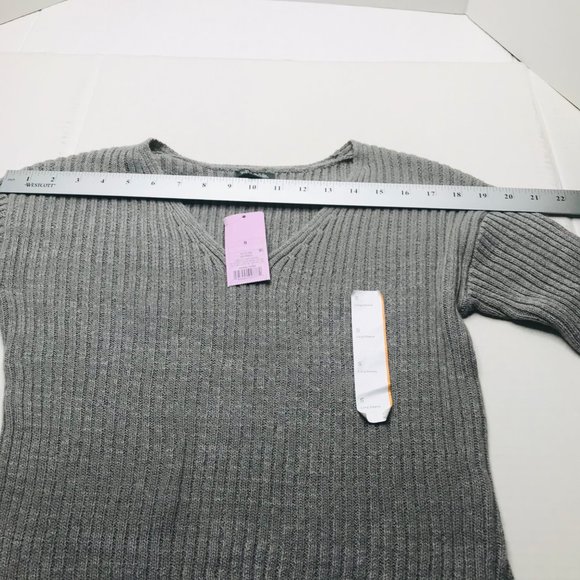 Wild Fable Women's Size Small Cozy Ribbed Knit V-Neck Sweater Pullover Gray New - Picture 7 of 15